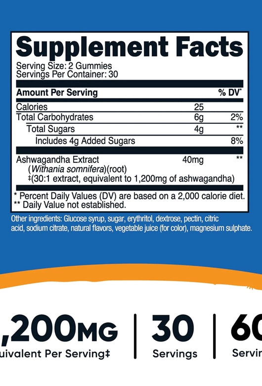 Nutricost Ashwagandha 1200 MG 60 Gummies - Görsel 2