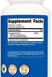 Nutricost Ashwagandha Root 600 MG 120 Capsules - Görsel 2