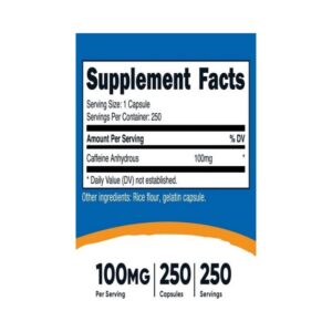 Nutricost Caffeine  250 KAPSÜL - Görsel 2