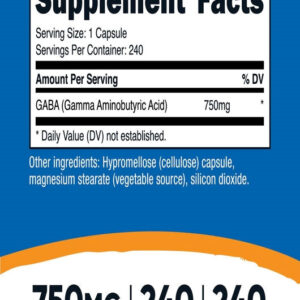 Nutricost GABA 750 MG 240 KAPSUL