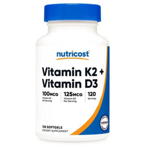 Nutricost Vitamin K2 + Vitamin D3 5000UI 120 Softgels