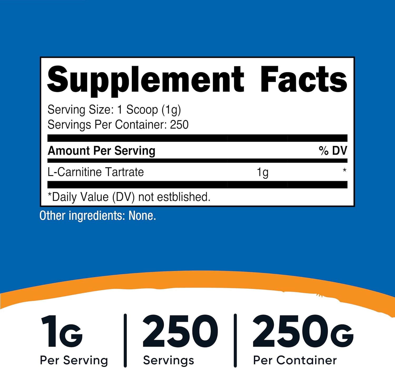 Nutricost L-Carnitine Tartrate Muscle Recovery 250 Gram - 1 Gram per Serving, 250 Servings - Görsel 2