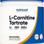 Nutricost L-Carnitine Tartrate Muscle Recovery 250 Gram - 1 Gram per Serving, 250 Servings