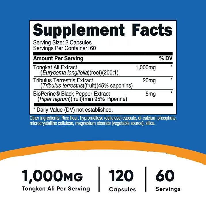 Nutricost Tongkat Ali Tribulus Mix 1000 Mg 120 Capsules