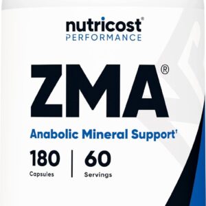 Nutricost ZMA Magnesium Zinc B6 Mineral Support 180 Caps