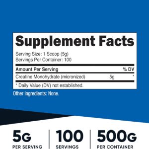 Nutricost Creatine Mikronize Monohydrate Powder 500 GRAM – USA MENŞEİ