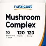 Nutricost Mushroom Complex 120 Caps 10 Mushroom Blend Reishi, Maitake, Shiitake, Lion's Mane
