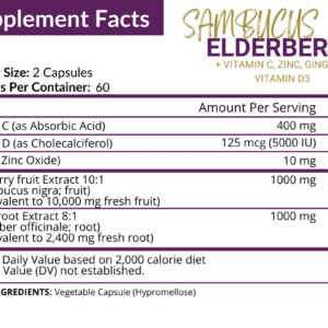 NutriFlair ELDERBERRY WITH VITAMIN C ZINC & VITAMIN D3 120 CAPS