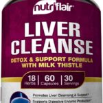 NutriFlair Liver Cleanse Detox Milk Thistle Artichoke Detox Regenerator Zinc Choline 60 Veggie Caps