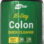 NutriFlair Colon Cleanse 15 Day Gut Detox Cascara Sagrada Senna Leaf Psyllium Husk & Probiotics Lactobacillus – 30 Caps