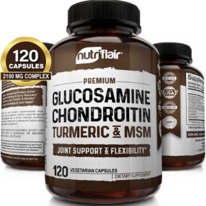 NutriFlair Glucosamine Chondroitin Turmeric MSM Boswellia – Joint Pain Relief 120 Caps