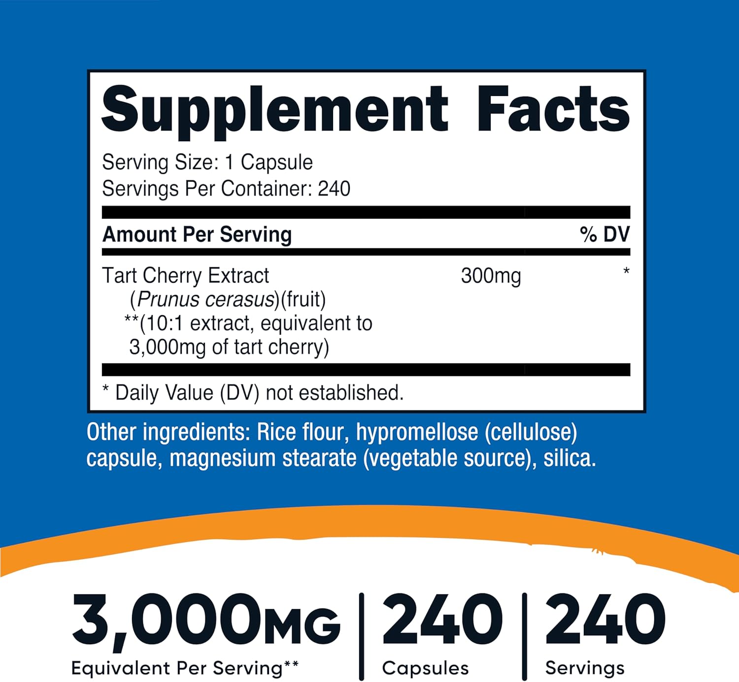 Nutricost Tart Cherry Extract 3000mg Equivalent 10:1 Extract 240 Vegetarian Caps - Görsel 2