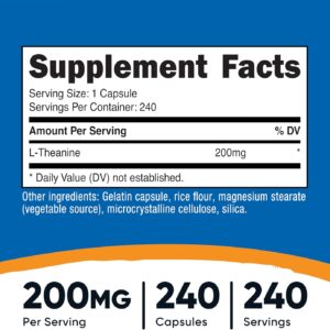 Nutricost L-Theanine Brain & Cognitive Double Strength 200mg 240 Caps