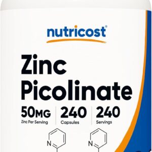 Nutricost Zinc Çinko Picolinate 50mg 240 Vegetarian Caps