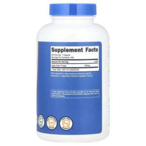 Nutricost Apple Cider Vinegar Weight Management 500 mg 240 Capsules