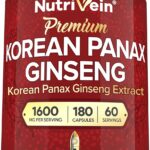 Nutrivein Korean Red Panax Ginseng Boost Energy, Mental Focus & Immune Health 1600mg 180 Caps