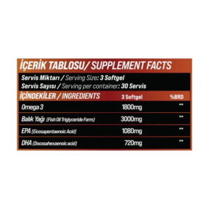 GRIMSUPPS OMEGA-3 FISH OIL 90 SOFTGEL - Görsel 2