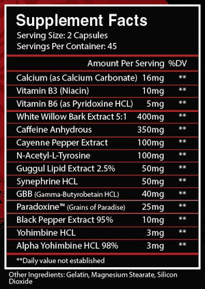 Centurion Labz Exoshred Extreme Thermogenic Burner Yohimbine 90 Kapsül - Görsel 2