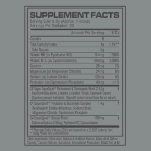 C4 Ripped Thermo Sport PreWorkout Powder 30 Servis - Görsel 2