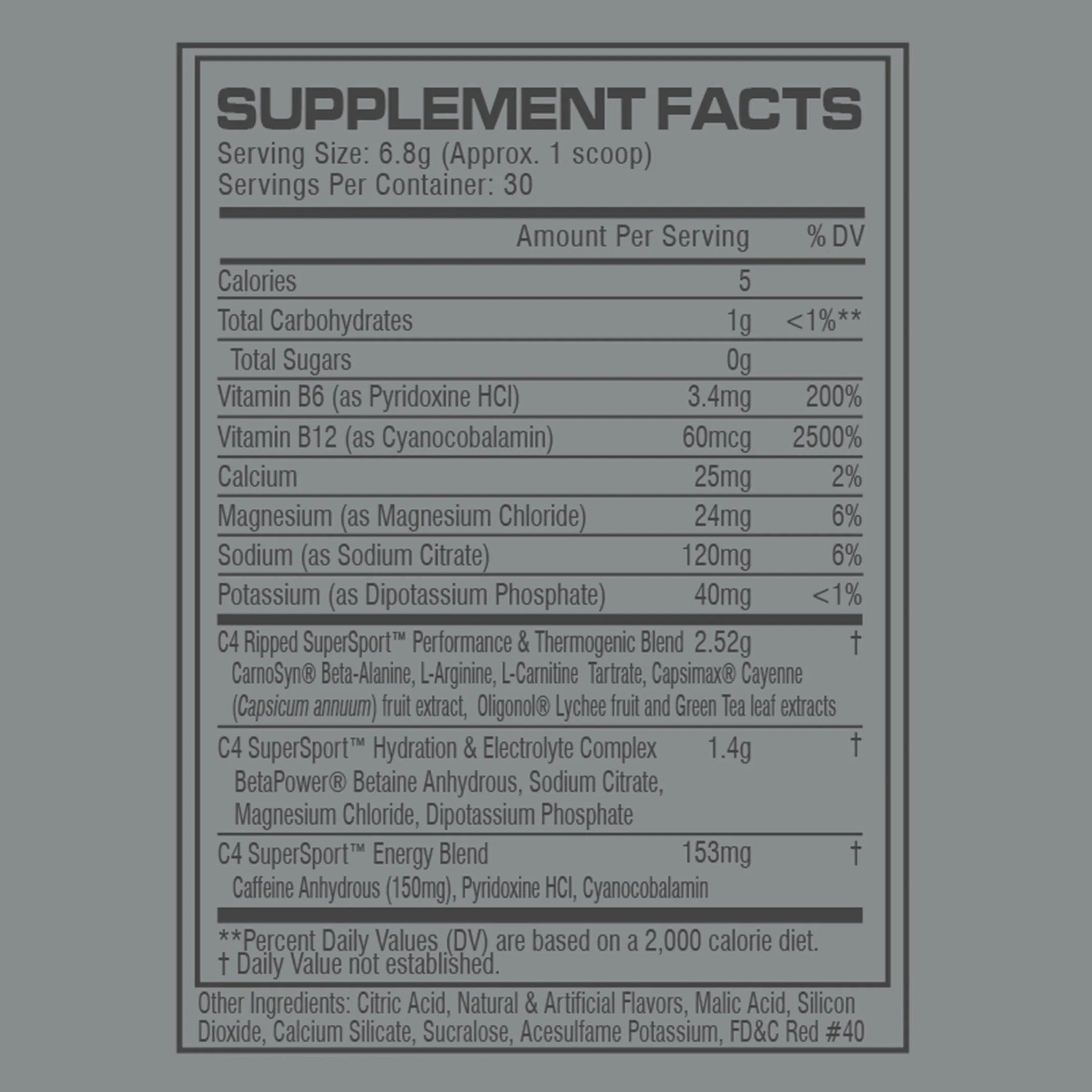 C4 Ripped Thermo Sport PreWorkout Powder 30 Servis