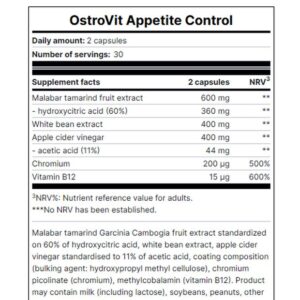 OstroVit Appetite Control Hca Garcinia cambogia Apple cider vinegar 60 caps