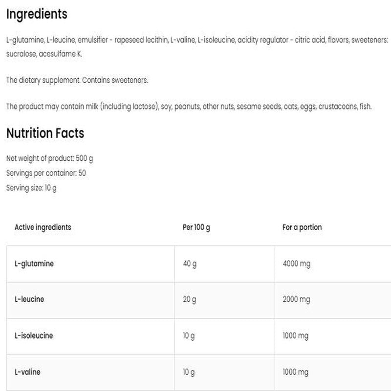 Ostrovit Bcaa Glutamine 500g 50 Servis - Görsel 2