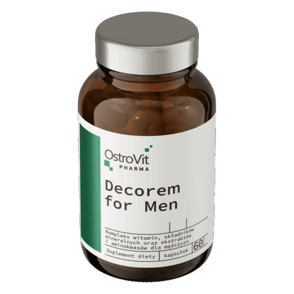 Ostrovit Decorem For Men Vitamin 60 caps (L-theanine+Zinc+L-tyrosine+vitamin C+D3+niacin+Kelp+B12)