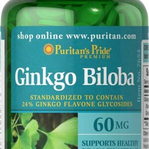 Puritans Pride Ginkgo Biloba Standardized Extract 60 mg 120 Tablet