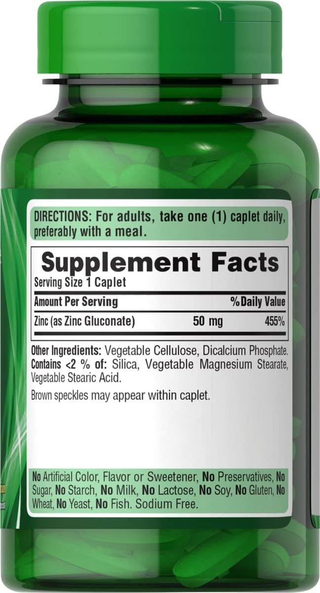 Puritans Pride Zinc Gluconate Çinko 50 Mg 250 Tablet - Görsel 2