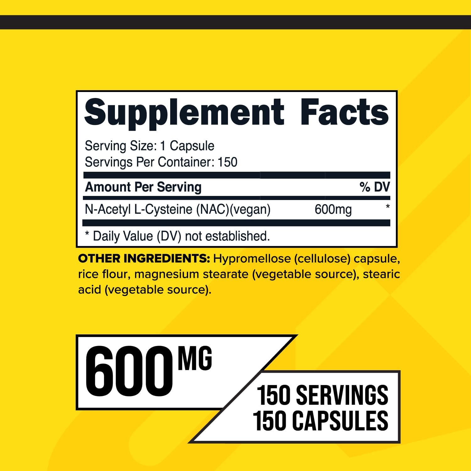 Primaforce NAC Vegan N-Acetyl L-Cysteine 600 mg 150 Caps - Görsel 2