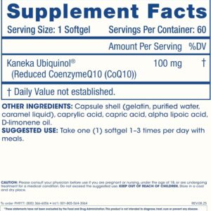 ProHealth Longevity Ubiquinol Kaneka CoQ-10 Antioxidants 100 mg 60 Softgels