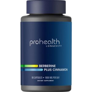 ProHealth Longevity Berberine Plus Cinnamon Glucose Support 1800 Mg 90 Kapsül