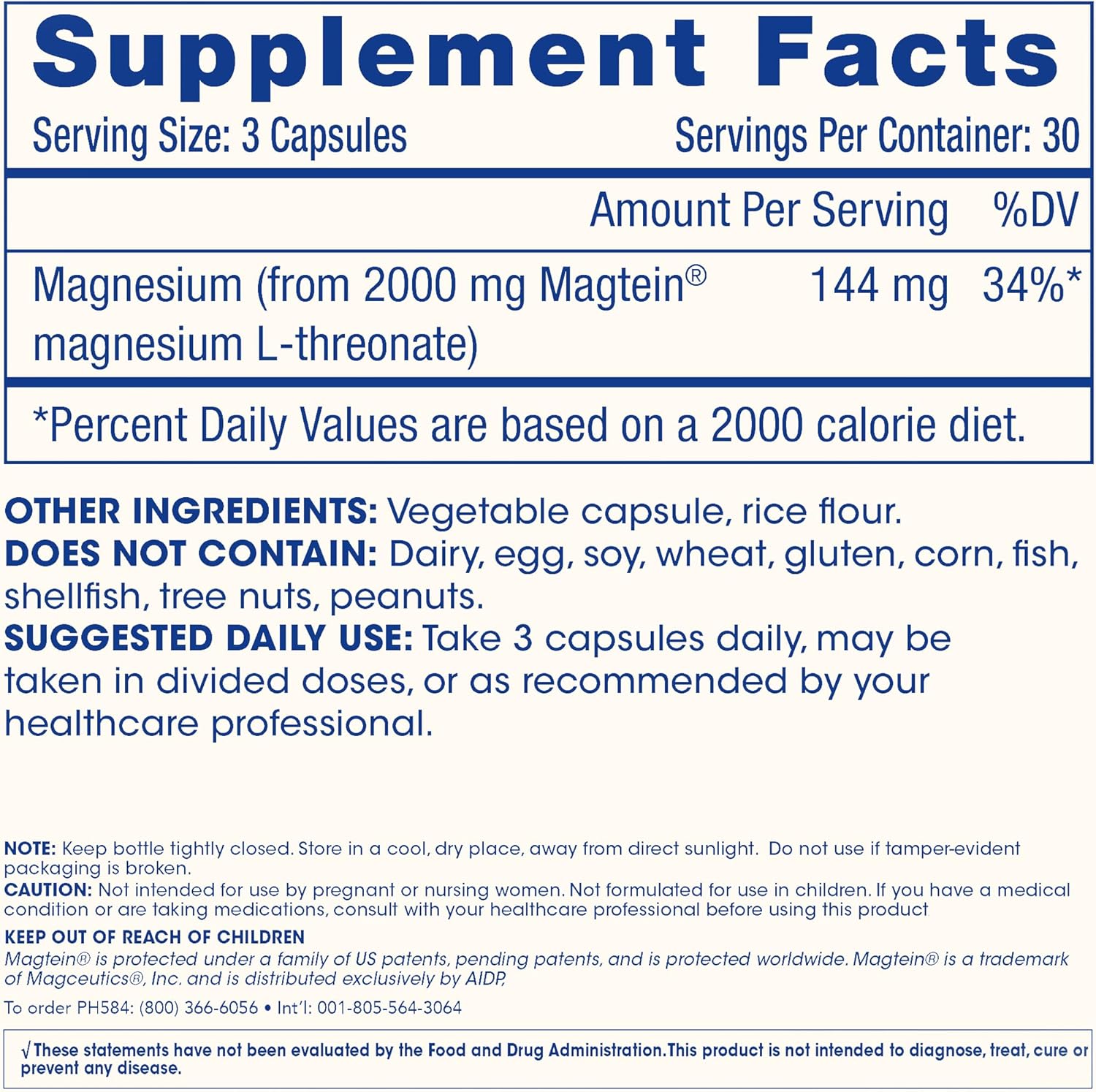 ProHealth Magnesium L-Threonate Magtein Brain Health Cognitive Memory & Focus 90 Caps - Görsel 3
