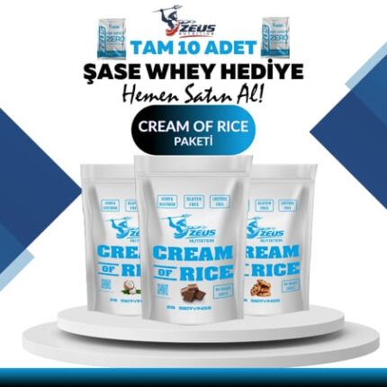 ZEUS Nutrition CREAM OF RICE 1000G 3'lü Paket ( 10ADET ŞASE WHEY HEDİYE )