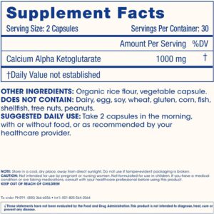 ProHealt Calcium AKG Alpha Ketoglutarate Healthy Aging Bone, Joint & Cartilage 1000 mg 60 Caps - Görsel 2