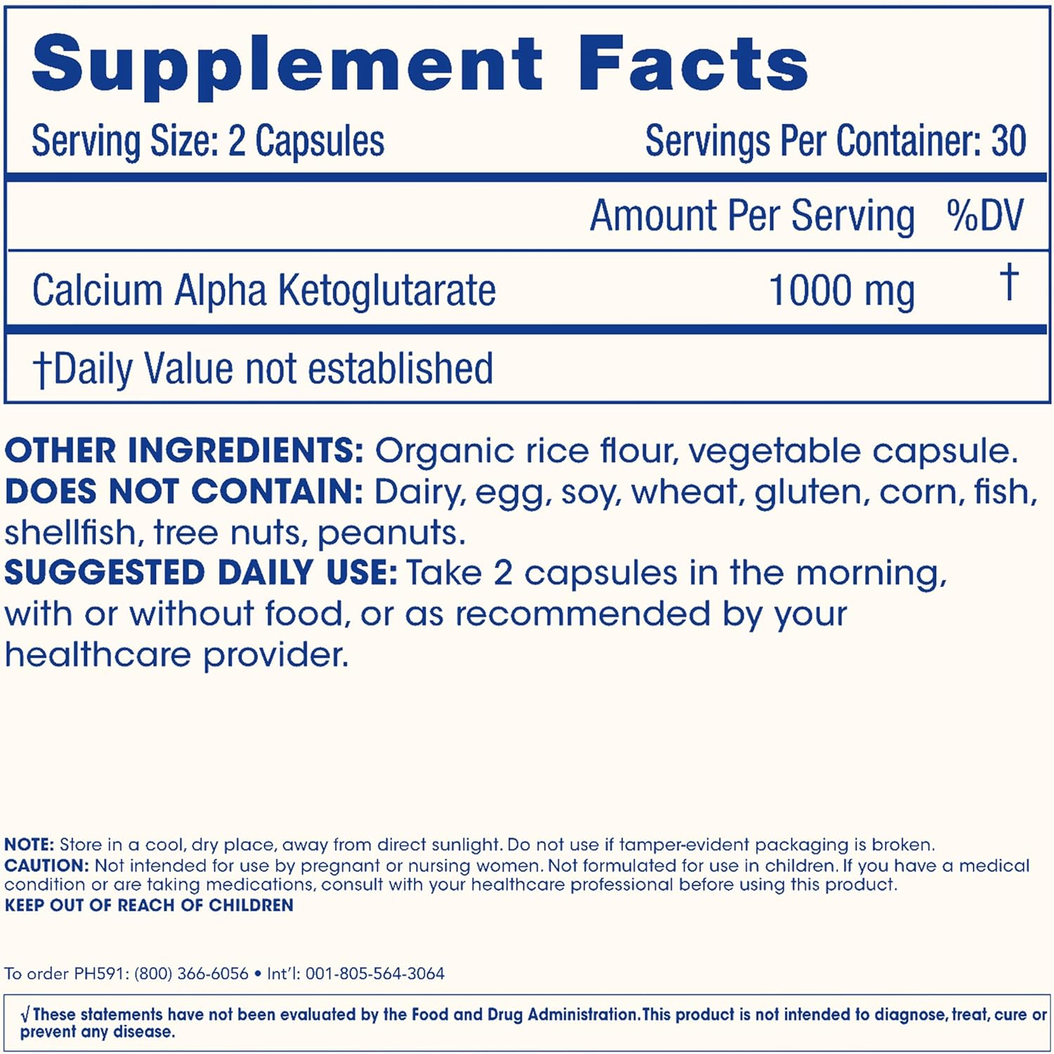 ProHealt Calcium AKG Alpha Ketoglutarate Healthy Aging Bone, Joint & Cartilage 1000 mg 60 Caps