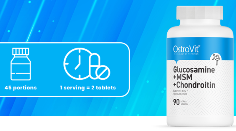 OstroVit Glucosamine(glukozamin) + MSM + Chondroitin 90 tablets - Görsel 2