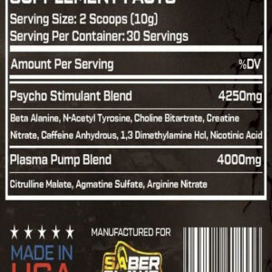 Saber Claws Labs RIDDICK PreWorkout