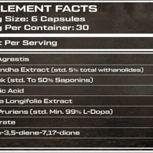SABER CLAWS STEELTEST FADOGİA AGRESTİS DOPA MUCUNA  ASHWAGANDA 180 CAP