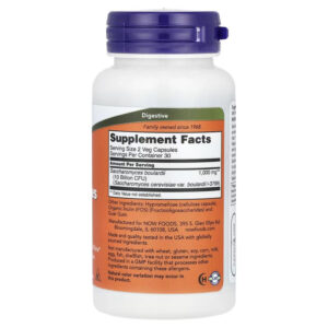 NOW Foods Saccharomyces Boulardii Probiotic(Probiyotik) 5 Billion CFU 60 Vegetarian Caps - Görsel 2