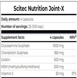 Scitec Joint-X Glucosamine(Glukozamin)+Methylsulfonylmethane+Chondroitin (100 caps) - Görsel 2