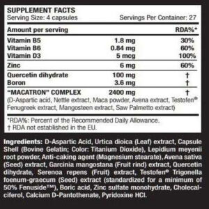 Scitec Nutrition Macatron (Daa Aspartic Acid+Boron+Maca+Testofen Fenugreek) 108 capsules