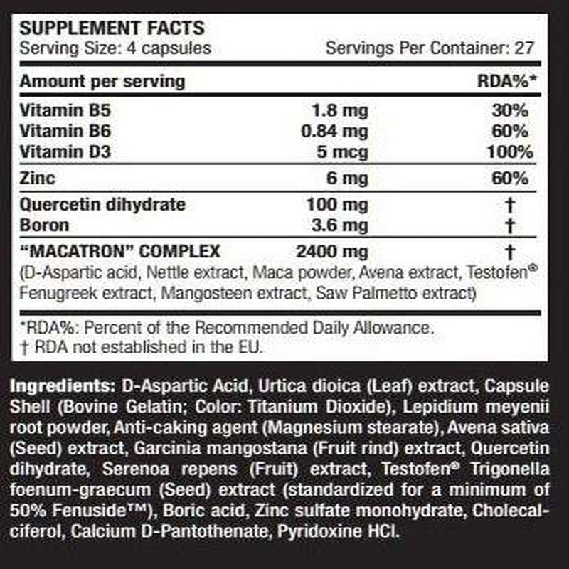Scitec Nutrition Macatron (Daa Aspartic Acid+Boron+Maca+Testofen Fenugreek) 108 capsules - Görsel 2