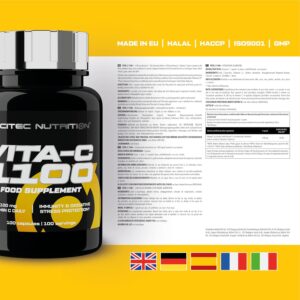 Scitec Nutrition Vita-C 1100 – High Potency Vitamin C 1100mg  100 Caps - Görsel 2