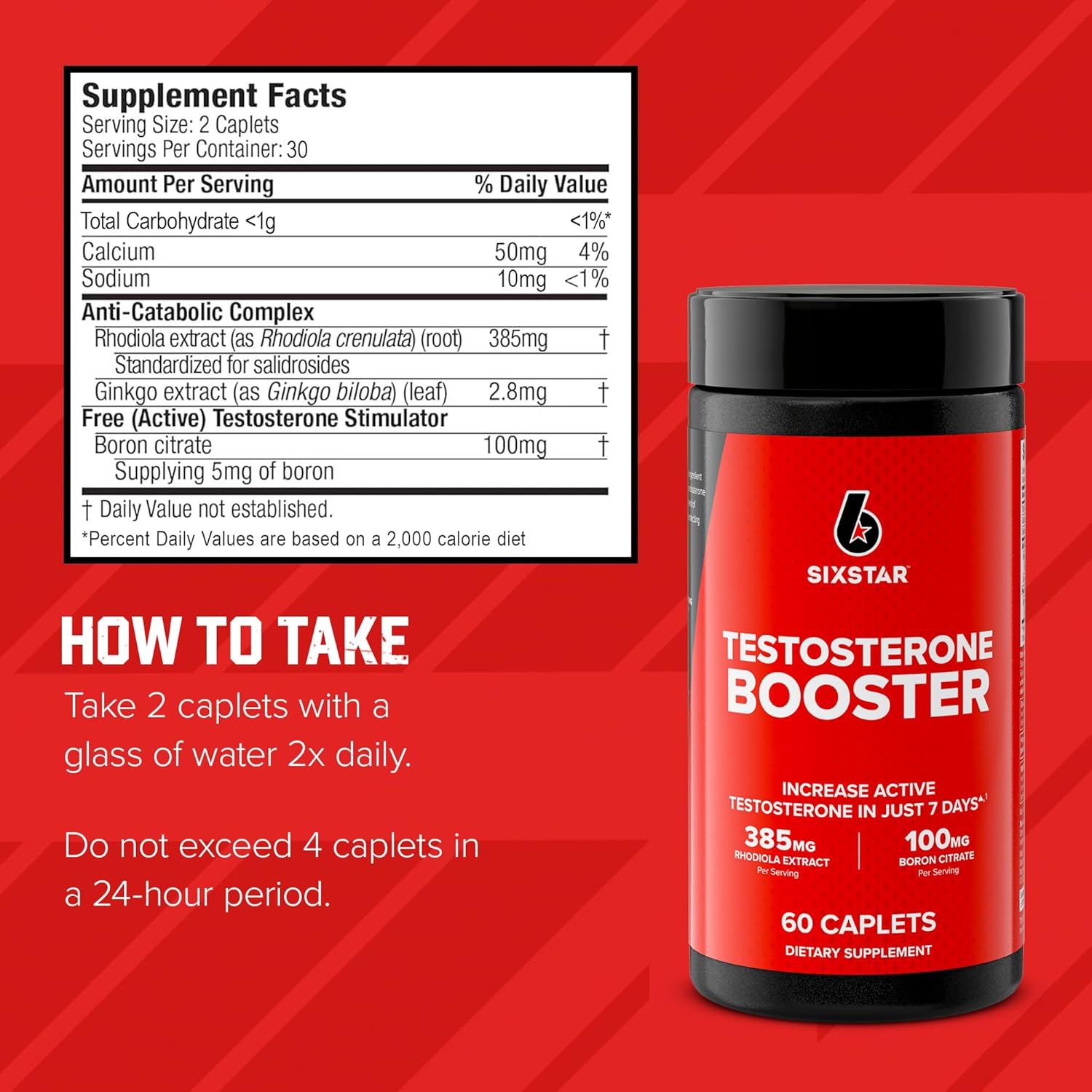 SixStar Elite Series Testosterone Booster 60 Caps - Görsel 2