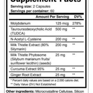 Skull Labs Liver Tudca + Nac + Milk Thistle + Molybdenum Protection 120 caps