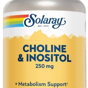 SOLARAY Choline & Inositol 250 mg Healthy Fat Metabolism, Brain Support 100 VegCaps