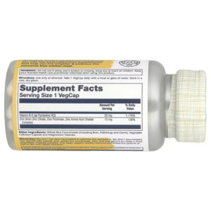 Solaray Bio Zinc 15 mg Zinc Citrate Zinc Picolinate Minerals Complex for Healthy Immune System 100 VegCaps - Görsel 2