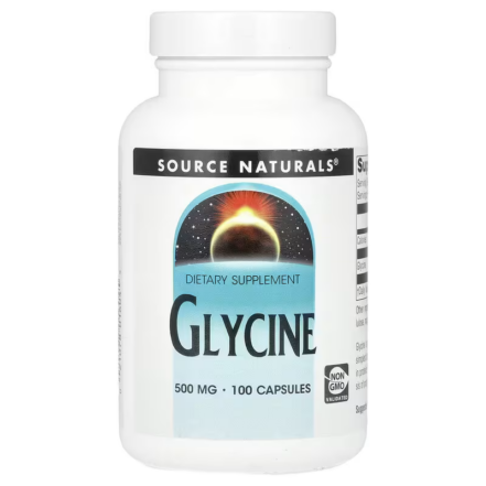 Source Naturals Glycine Glisin Amino Acids ATP 500 mg 100 Capsules