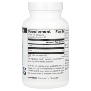 Source Naturals Glycine Glisin Amino Acids ATP 500 mg  100 Capsules